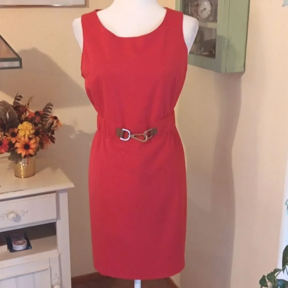 Calvin Klein Red Dress With Hardware. - Picture 1 of 9